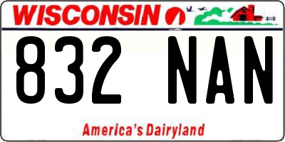 WI license plate 832NAN