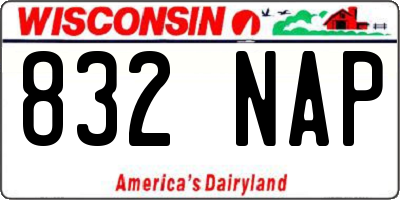 WI license plate 832NAP