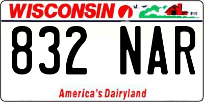 WI license plate 832NAR