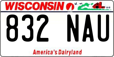WI license plate 832NAU