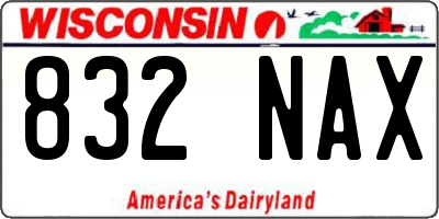 WI license plate 832NAX