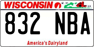 WI license plate 832NBA