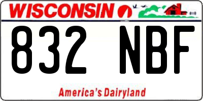 WI license plate 832NBF