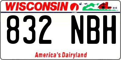 WI license plate 832NBH