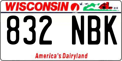 WI license plate 832NBK
