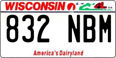 WI license plate 832NBM