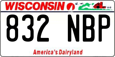 WI license plate 832NBP