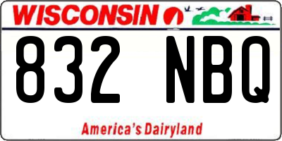 WI license plate 832NBQ