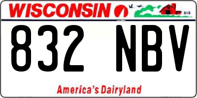 WI license plate 832NBV