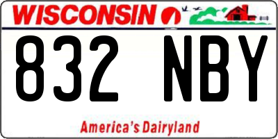 WI license plate 832NBY