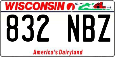 WI license plate 832NBZ