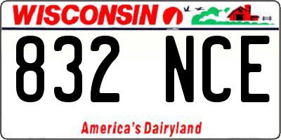 WI license plate 832NCE