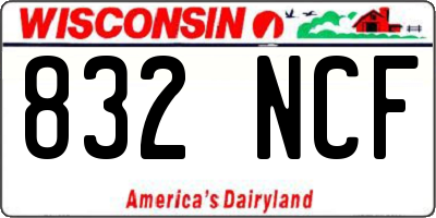 WI license plate 832NCF