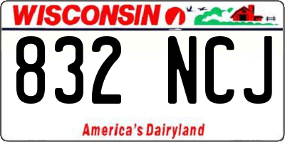 WI license plate 832NCJ