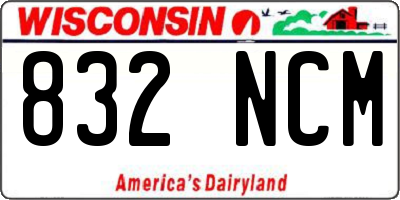 WI license plate 832NCM