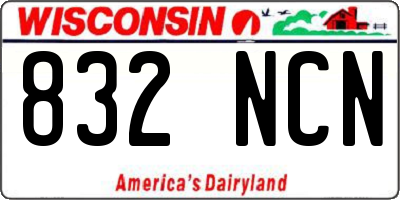 WI license plate 832NCN