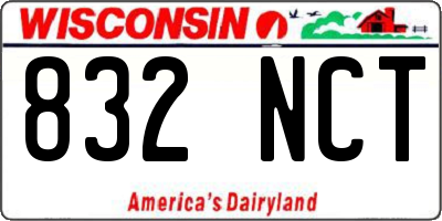 WI license plate 832NCT