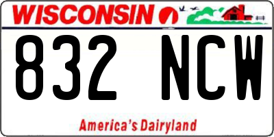 WI license plate 832NCW