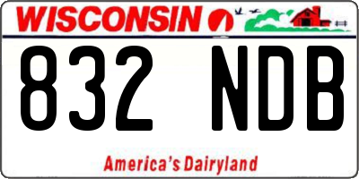 WI license plate 832NDB