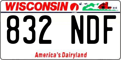 WI license plate 832NDF