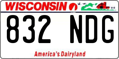 WI license plate 832NDG