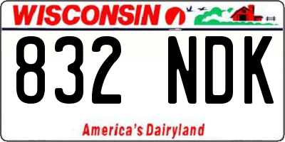 WI license plate 832NDK