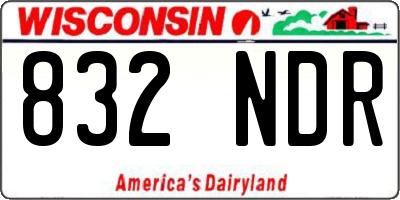 WI license plate 832NDR