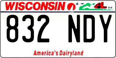 WI license plate 832NDY