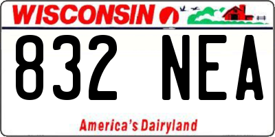 WI license plate 832NEA