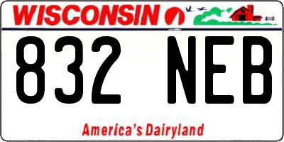 WI license plate 832NEB