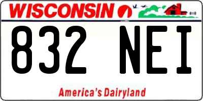 WI license plate 832NEI