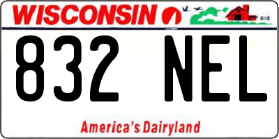 WI license plate 832NEL