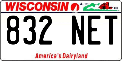 WI license plate 832NET