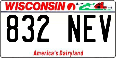 WI license plate 832NEV
