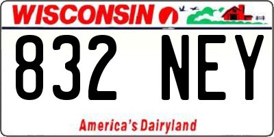 WI license plate 832NEY