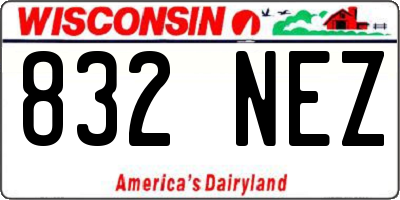 WI license plate 832NEZ
