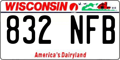WI license plate 832NFB