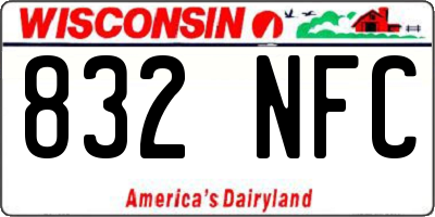WI license plate 832NFC
