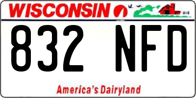 WI license plate 832NFD