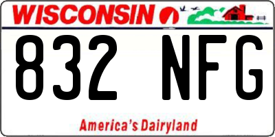 WI license plate 832NFG