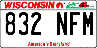 WI license plate 832NFM