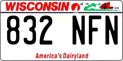 WI license plate 832NFN