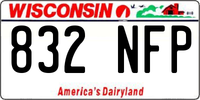WI license plate 832NFP