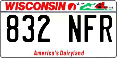 WI license plate 832NFR