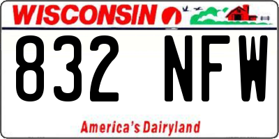 WI license plate 832NFW