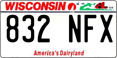 WI license plate 832NFX