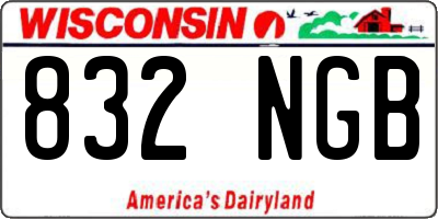 WI license plate 832NGB