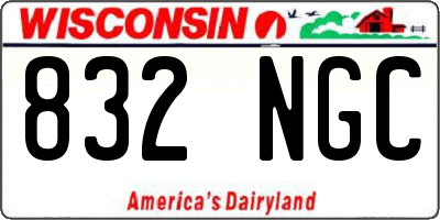 WI license plate 832NGC
