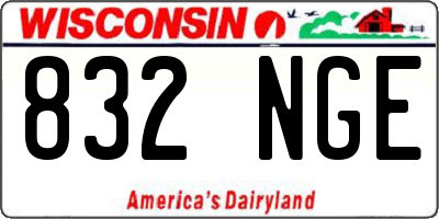 WI license plate 832NGE