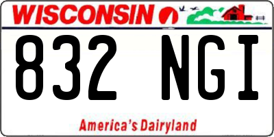WI license plate 832NGI